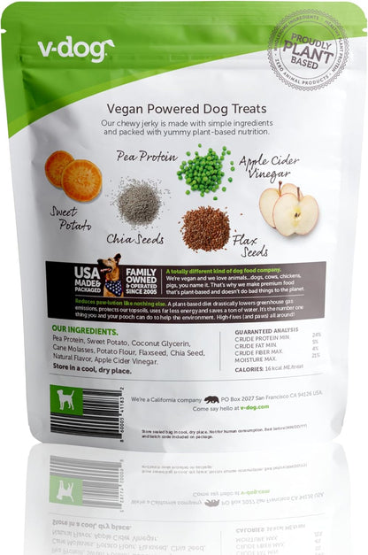 V-Dog Kind Jerky - 100% Vegan Jerky Dog Treats - Plant Based Protein and Superfoods - 8 Ounce - All Natural - Made in the USA2
