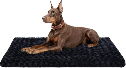 Washable Dog Bed Mat Ultra Soft Dog Crate Pad Comfy Fluffy Pet Kennel Beds Sleeping Mattress for Large Jumbo Medium Small Dogs, 36 X 23 Inch, Gray26