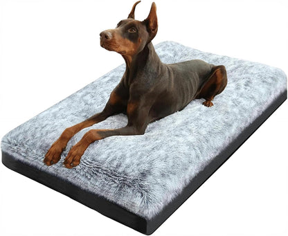 KISYYO Premium Washable Orthopedic Dog Bed – 41" Extra Large Crate Mat with Non-Slip Base, Plush Support for Pets up to 90 Lbs, Grey1