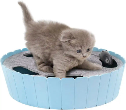 Pawaboo Interactive Cat Toy with Running Mouse, Electronic Motion Cat Toy Automatic Teaser for Indoor Cats, Pop and Play Hide Seek Cat Toys Hunting Mouse for Pet Cat Kitten Play Fun Exercise, Green14