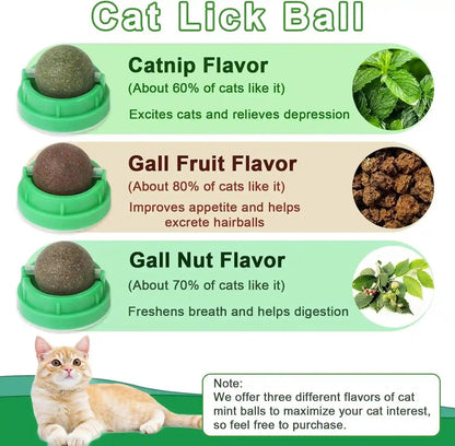 CCINEE 3PCS Catnip Balls for Cats Wall Catnip Toys Edible Cat Toys for Cat Lick Safe Healthy Kitten Chew Toys Teeth Cleaning Dental Cat Toys2