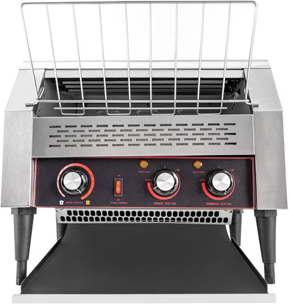 450 Slices/Hour Commercial Toaster, 110V 2600W Electric Conveyor Toaster Oven Stainless Steel Commercial Conveyor Belt Toasters for Restaurant, Bakery, Buffet Use3