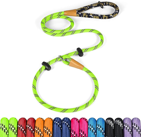 Lynxking Slip Lead Dog Leash Reflective, Heavy Duty Comfortable Strong Rope for Large Medium Small Dogs No Pull Pet Training (Light Green, Large 1/2In X 6Ft-Slip Lead)1