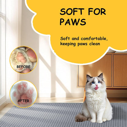 Cat Litter Mats (2-Pack) 24" X 15", Litter Box Mats with Double Layers, Urine-Proof and Non-Slip Litter Trapping Mats, Easy Clean Leakproof , Soft EVA Durable Anti-Scratch Kitty Litter Mat, Grey7