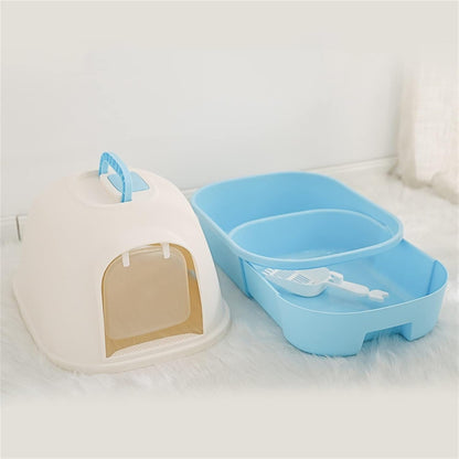 Dog Potty Training Toilet ﻿ Cat Litter Box Dome Drawer Design with Scoop Enclosed Large Kitty Anti-Splashing Supplies(B)2
