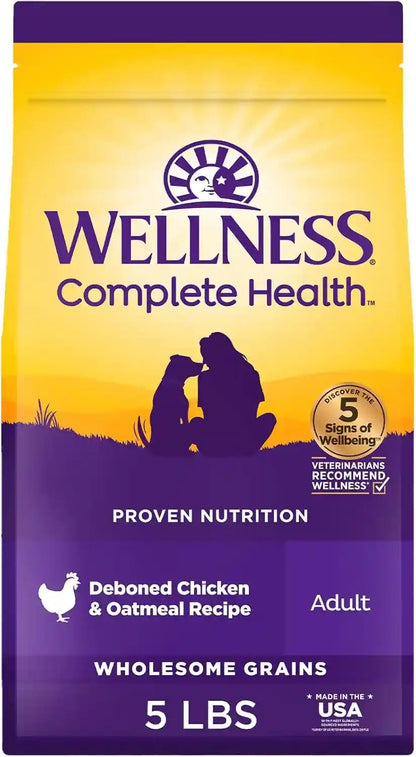 Wellness Complete Health Adult Dry Dog Food, Wholesome Grain Kibble, Natural, Chicken and Oatmeal Recipe, 30 Lb Bag17