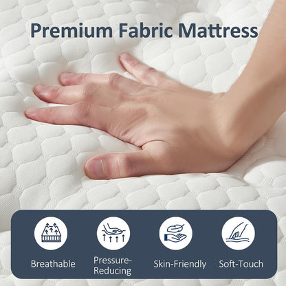 Queen Mattress, 12 Inch Queen Size Mattress in a Box, Memory Foam Mattress with Pocket Springs, Medium Firm, Lumbar Support & Motion Isolation, Pressure Relief & Breathable Comfort6