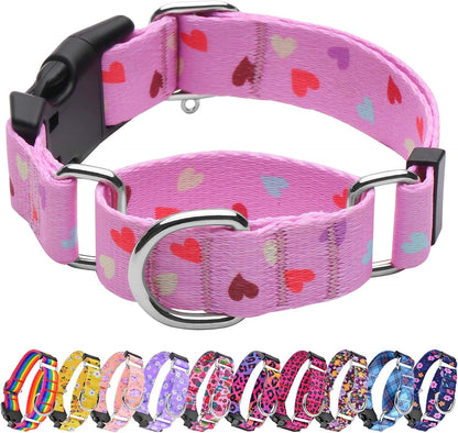 Hikiko Martingale Collar for Dogs Adjustable Soft Nylon Dog Collars with Cute Patterns for Small Medium Large Dog（Pink Butterfly,Medium）13