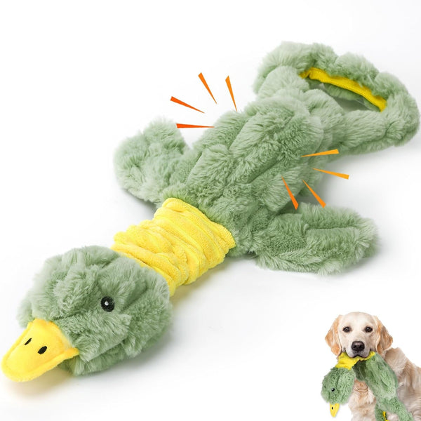 Dog Toys 3-Pack Cute Duck Shapes Puppy Toys No-Stuffing Squeaky and Crinkle Interactive Dog Chew Toy for Small to Large Breeds11