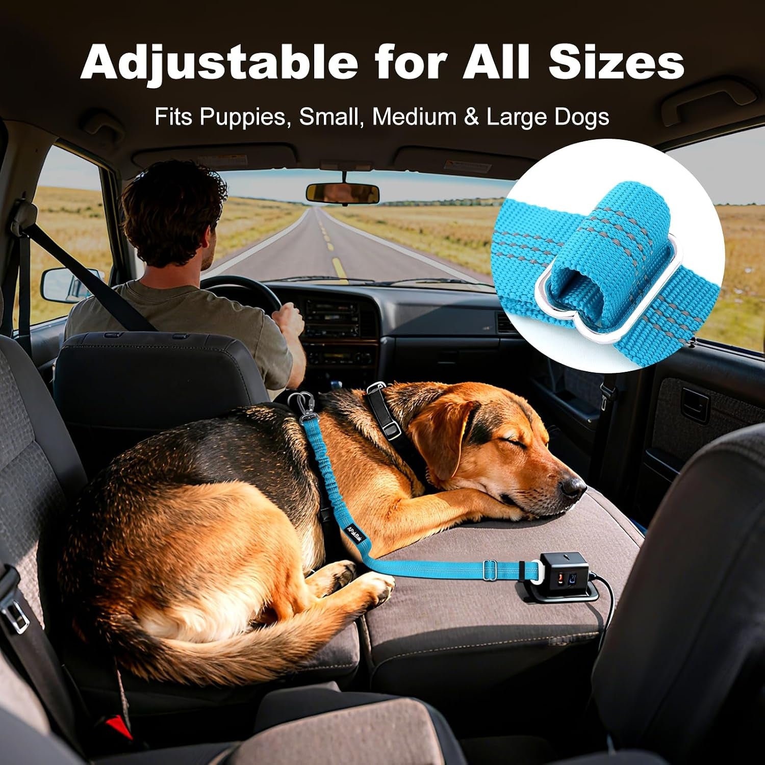 dog-seat-belt-for-car-car-harness-with-locking-aluminum-hook-adjustable-reflective-nylon-seatbelt-with-elastic-bungee-travel-safety-restraint-for-small-medium-large-dogs-light-blue