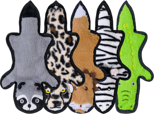 SHARLOVY No Stuffing Dog Toys Crinkle Squeaky, Long Lasting Chews for Aggressive, Durable Plush Dog Puppy Chew Toys for Teething, with 6 Tough Layers for Small Medium Large Breed-5Pack,Large1