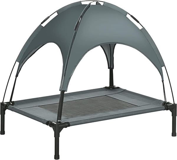 Pawhut Elevated Portable Dog Cot Cooling Pet Bed with UV Protection Canopy Shade, 48 Inch | Large Pet Bed, Outdoor Dog Cot, UV Protection Shade, Camping10
