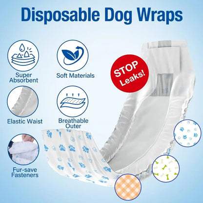Pet Soft Disposable Male Wrap Dog Diaper,12Pcs,Xs3