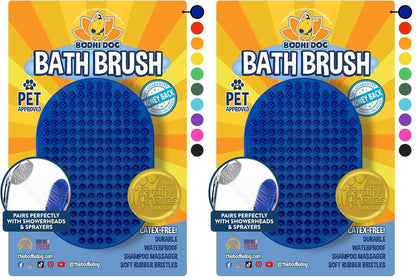 Bodhi Dog Shampoo Brush - Pet Grooming & Bath Supplies for Dogs and Cats - Bath Brush for Long & Short Hair - Premium Scrubber for Shower, Showerhead, Sprayer & Bathing (One Pack, Blue)10