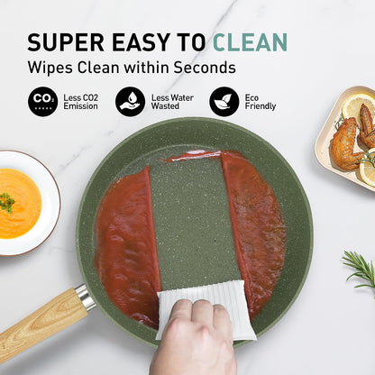 Pots and Pans Set Non Stick, 12 Pcs Kitchen Cookware Sets | Induction Compatible, Granite Nonstick Pans Set for Cooking, 100% PFOA & PFAS Free Non Toxic8