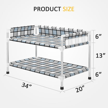 Bedside Dog Bunk Bed with Guardrail, 2 Layers Window Perch Sleeper Dogs Cot | 2-Tier Bedside Sleeper with 3-Fence, Double Elevated Human Dog Bed for Multi-Pet Households, Medium6