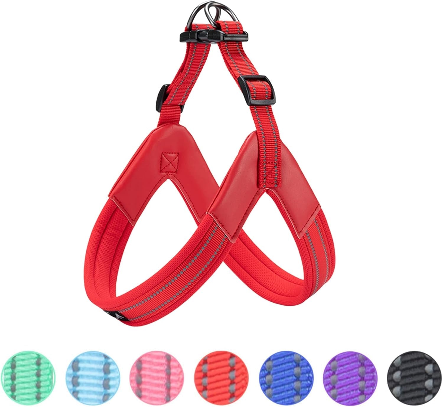 excellent-elite-spanker-no-pull-dog-harness-step-in-adjustable-reflective-vest-soft-padded-easy-pet-chest-strap-with-leash-clips-for-small-medium-large-dogs-walking-trainingpink-s