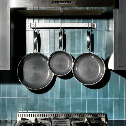 Hexclad Hybrid Nonstick 14-Piece Cookware Set, 8", 10", and 12" Pans with Lids, 2, 3, and 8Qt Pots with Lids, and 2 Silicone Trivets, Stay-Cool Handles, Dishwasher and Oven-Safe, Induction Ready2