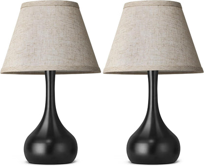 Touch Table Lamp for Bedroom Set of 2, 3-Way Dimmable Bedside Lamp for Nightstand, 17” Farmhouse Metal Desk Lamp with Linen Shade for Living Room, Kids Reading, Dorm, Home Office Decor, Bulb Included8