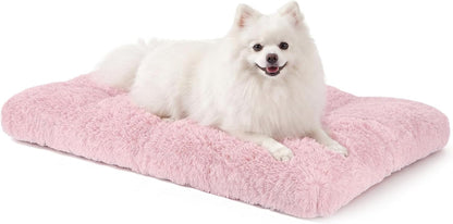 JOEJOY Large Dog Bed Crate Pad, Deluxe Plush Washable Dog Beds Fulffy Soft Kennel Pad Anti-Slip Pet Sleeping Mat for Extra Large Medium Small Dogs, 40" X 27", Beige23