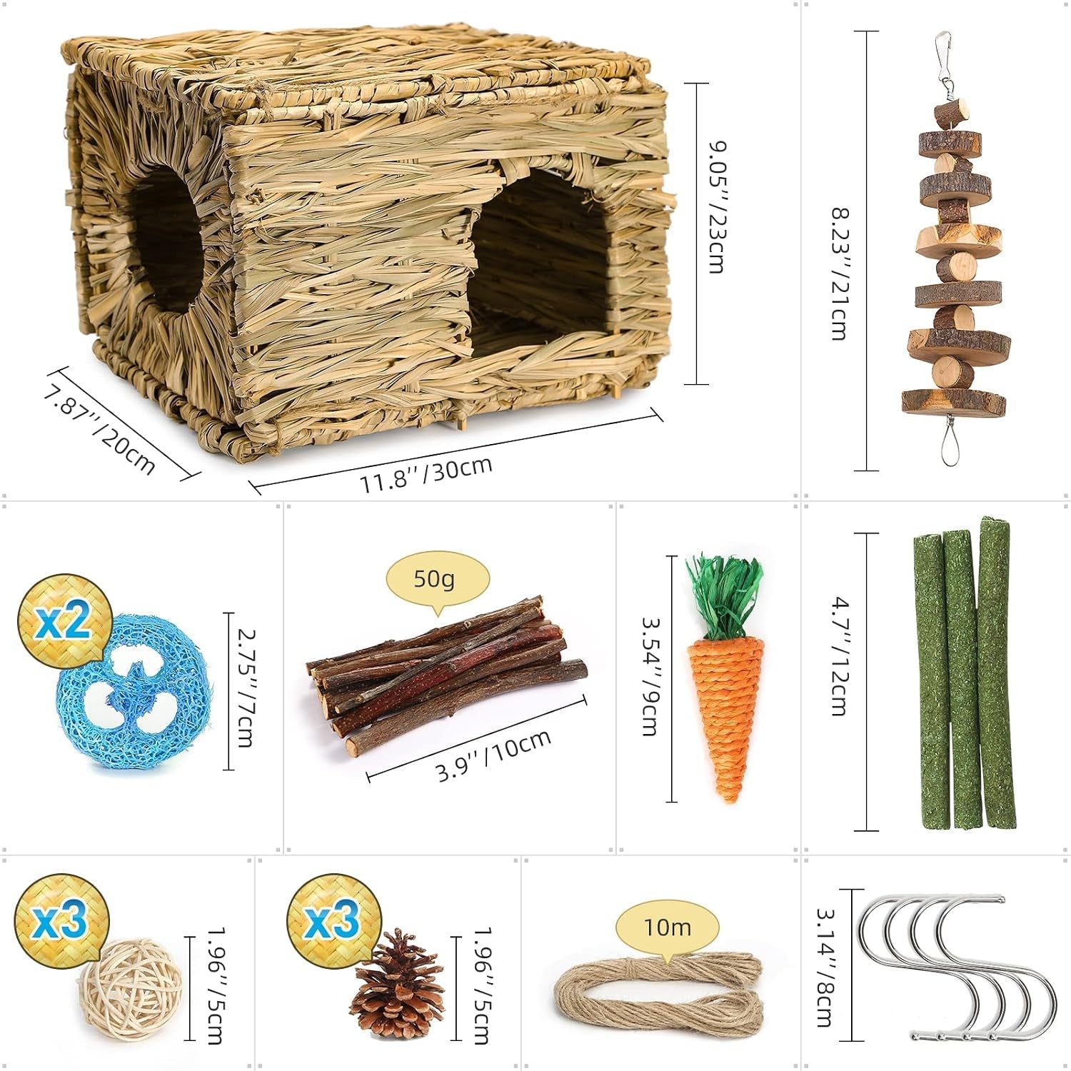 bunny-grass-house-hand-made-edible-natural-grass-hideaway-comfortable-playhouse-for-rabbits-guinea-pigs-and-small-animals-to-play-sleep-and-eat