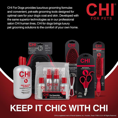 CHI for Dogs Small Dog Detangling Kit, 3-Piece Grooming Set with Detangling Spray, Slicker Brush, and Double-Sided Pin-And-Bristle Brush for Small Breeds with Tangles and Mats, Includes Zipper Pouch9