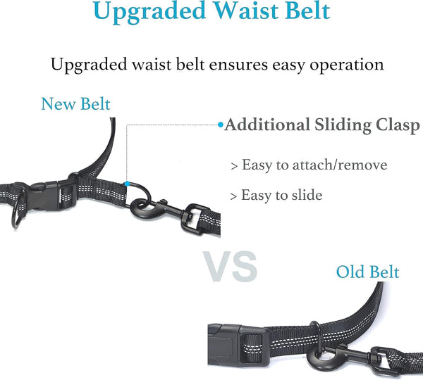 Iyoshop Retractable Hands Free Dog Leash - Dual Handle Bungee Waist Leash for Small, Medium and Large Dogs (Medium/Large, 25-150 Lbs, Black)4