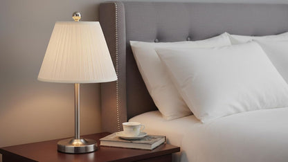 33055, Hardback Empire Transitional Spider Lamp Shade, Mushroom Pleated Pleated White, 7" Top X 13" Bottom X 10" Slant10