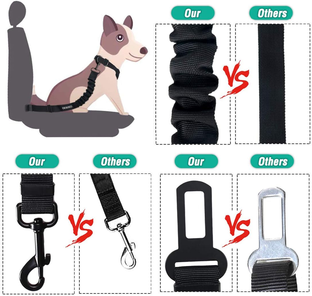 cooyoo-dog-seat-belt-durability-retractable-dog-car-harness-adjustable-dog-seat-belt-for-vehicle-nylon-pet-safety-seat-belts-heavy-duty-elastic-1-pack-black