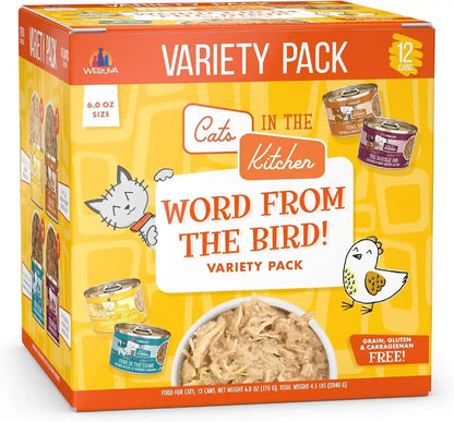 Weruva Cats in the Kitchen, Kitchen Cuties Variety Pack, Wet Cat Food, 3.2Oz Can (Pack of 12)36