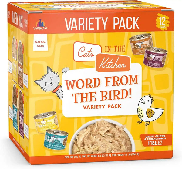 Weruva Cats in the Kitchen, Kitchen Cuties Variety Pack, Wet Cat Food, 3.2Oz Can (Pack of 12)36