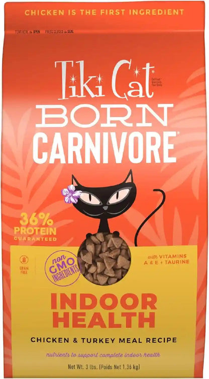 Tiki Cat Born Carnivore Indoor Health Non-Gmo, Chicken and Turkey Meal Recipe 3 Lbs.1