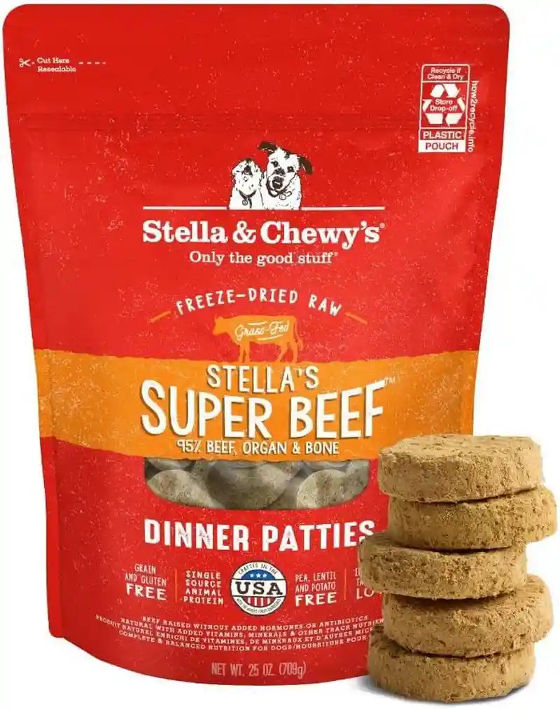 stella-chewys-freeze-dried-raw-dinner-patties-beef-recipe-high-protein-grain-free-puppy-dog-food-perfect-for-picky-eaters-25-oz