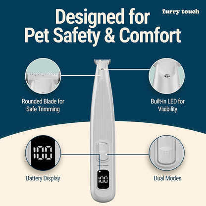 Dog Paw Trimmer - Electric Cordless Pet Clippers for Dogs & Cats - Quiet Dual-Speed Groomer with Pet-Safe Blade for Feet, Ears, Face - USB-C Rechargeable - with Travel Bag, Comb & Brush5