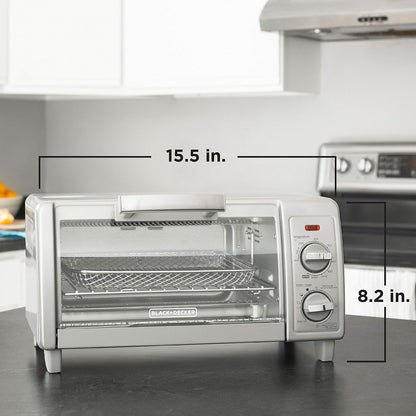 BLACK+DECKER Crisp 'N Bake 4-Slice Air Fry Toaster Oven | Compact Air Fry Toaster Oven Fits 4 Slices or 9-Inch Pizza with Eventoast Technology.8