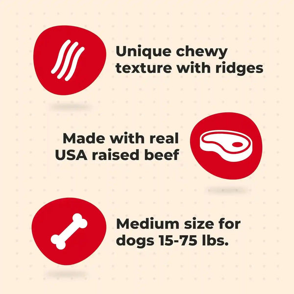Milk-Bone Comfort Chews, Unique Chewy Texture & Real Beef, 16 Dog Chews | 40.8-Oz. Bag, for Dogs 15-75 Lbs., Rawhide-Free Dog Chews, Made with Real Beef3