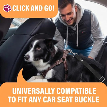 Active Pets Black Car Seat Belt for Dogs, Attaches to Harness & Collar, Adjustable 18" - 24" Travel Restraint System Fits Small - Large Pups for Safety & Comfort, Essential Pet Supplies & Accessories2