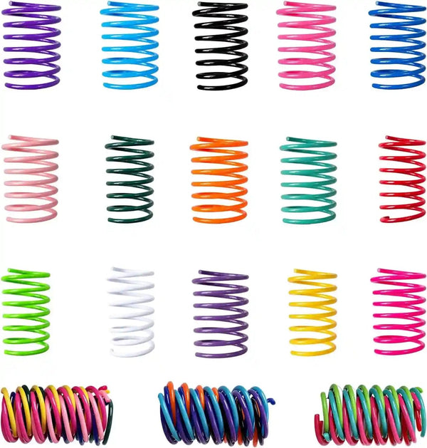 15 Pack Cat Spring Toys, 15 Colors Colorful Interactive Coil Springs for Kittens, Durable Plastic Spiral Springs for Indoor Cats, Ideal for Swatting Biting Hunting & Exercise1