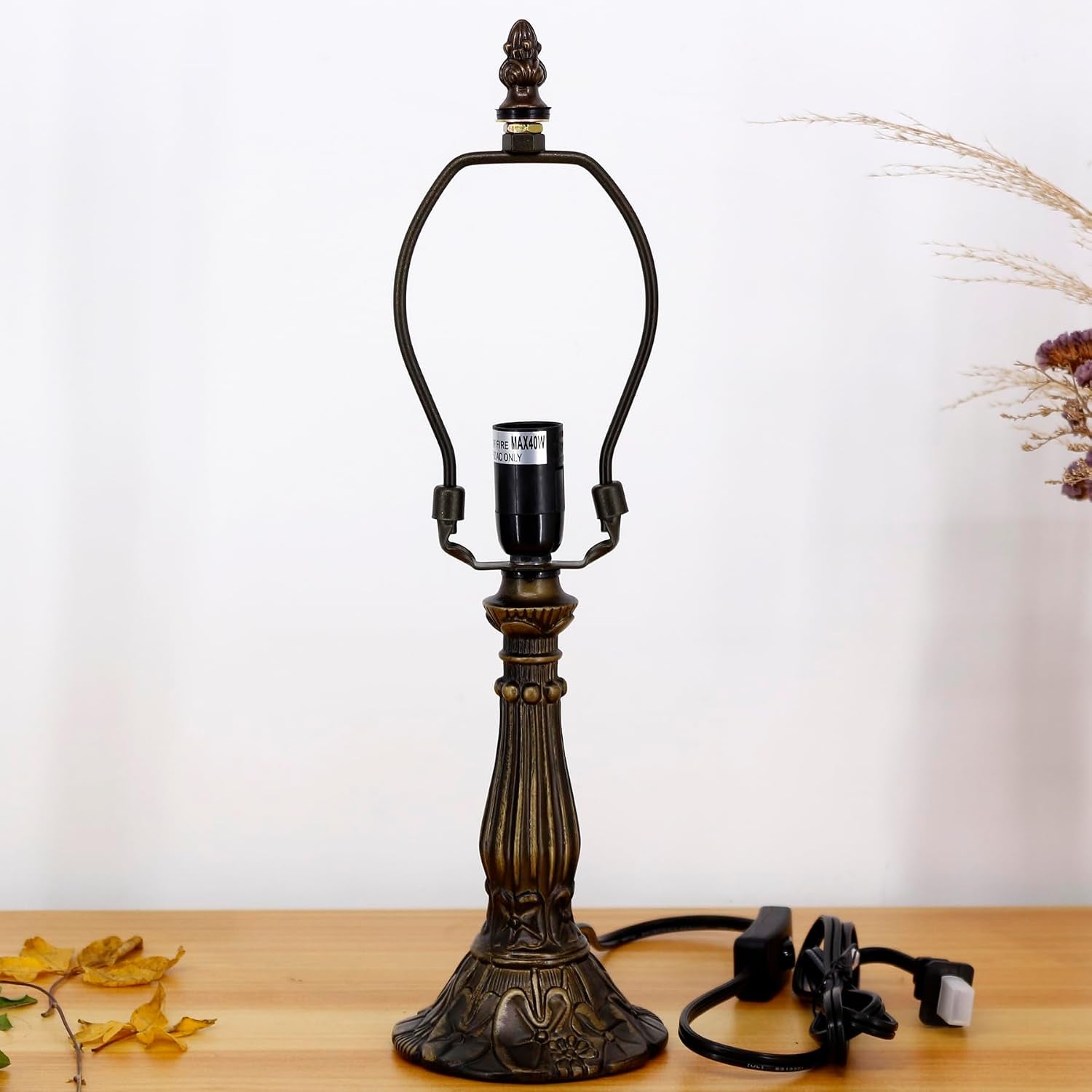 table-lamp-base-replacement-onlyb-4-h-15-inch-fit-for-6-8-10-inch-tiffany-style-stained-glass-lampshade-dark-bronze-finish-resin-push-switch-on-cord