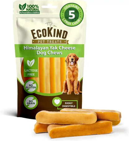 Ecokind Yak Cheese Himalayan Dog Chews, Yak Chews for Large Dogs, 4-5 Bones | 1 Lb, Long Lasting for Aggressive Chewers, Only 3 Ingredient Natural High Protein Dental Dog Treats, No Additives or Lactose10
