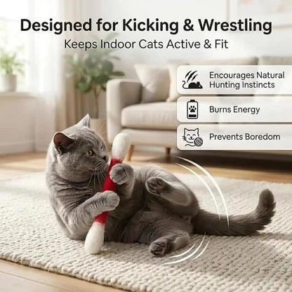 Ledeng Cotton Swabs Cat with Catnip, Swabs Catnip Toys Set of 6 Soft Plush Kicker Toys, Sturdy Teething Chew Toy (B)3