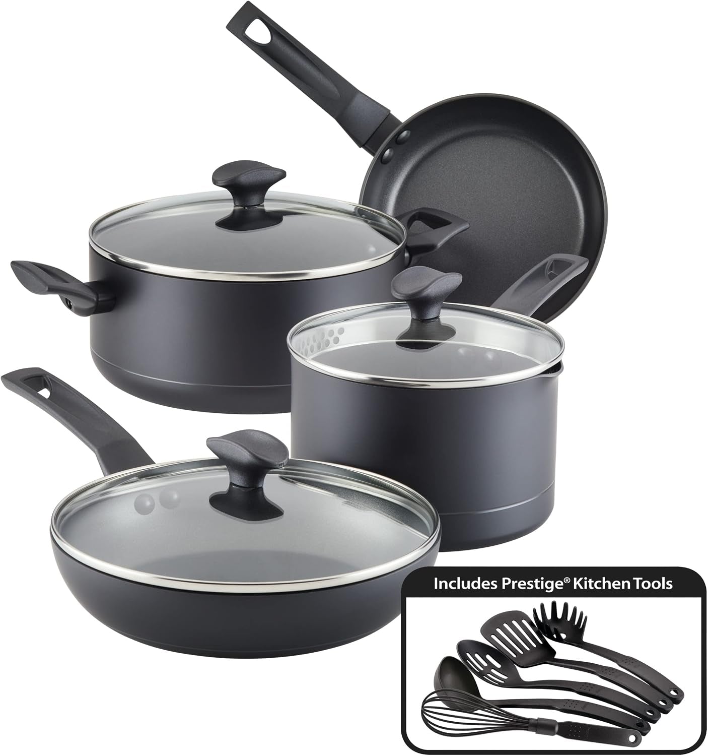power-base-nonstick-cookware-pots-and-pan-set-12-piece-matte-black