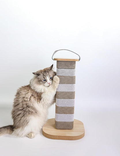 Cat Scratching Post for Indoor Cats, 23.6 Inch Tall Cardboard Cat Scratcher Pad for Kittens & Cats, Multi Surface Scratching Board, Easy Assembly, Protects Furniture1