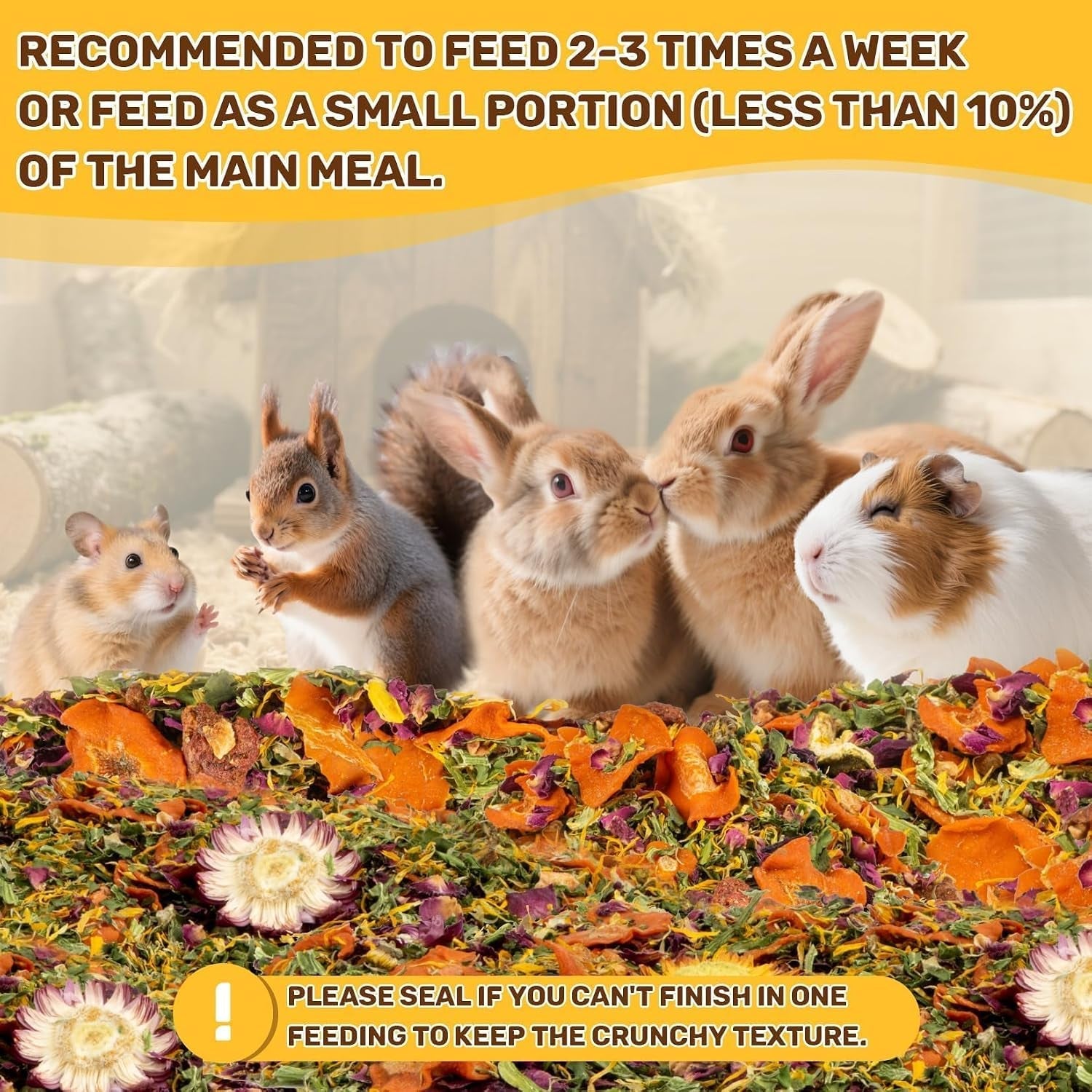 sukh-5-64oz-natural-botanical-rabbit-treats-for-guinea-pig-hamster-160g-healthy-natural-mixed-freeze-dried-vegetable-flower-fruit-hamster-treat-for-bunny-guinea-pig-hamster-chinchilla-gerbil