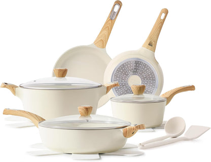 Ceramic Cookware Sets, Pots and Pans Set Non Stick, 14 Piece Induction Cookware, Non Toxic Healthy Non Stick Kitchen Cooking Set, with Frying Pans Set, PFAS PTFE PFOA PFOS Free1