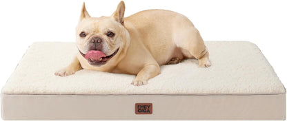 EHEYCIGA Orthopedic Dog Bed Large with Removable Washable Cover,Grey,41X27 | Egg Crate Foam Support,Durable Oxford Fabric,Non-Slip Bottom,Machine Washable,Soft Waterproof Plush Pet Bed Mat for Crate78