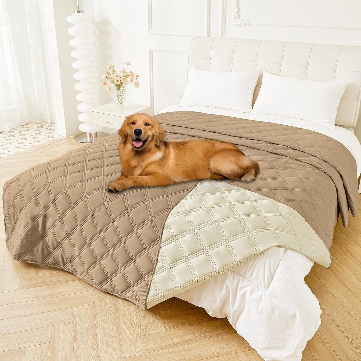 smiry-waterproof-dog-bed-cover-blanket-reversible-pet-blanket-soft-reversible-washable-leakproof-cats-dogs-couch-cover-for-sofa-couch-furniture-30x70-inch