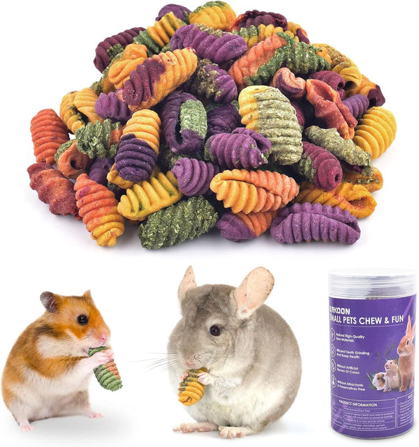ERKOON Chinchilla Treats, Chew Toys for Teeth for Rabbit Guinea Pig Gerbil Rat Dwarf Hamster(Small Size)1