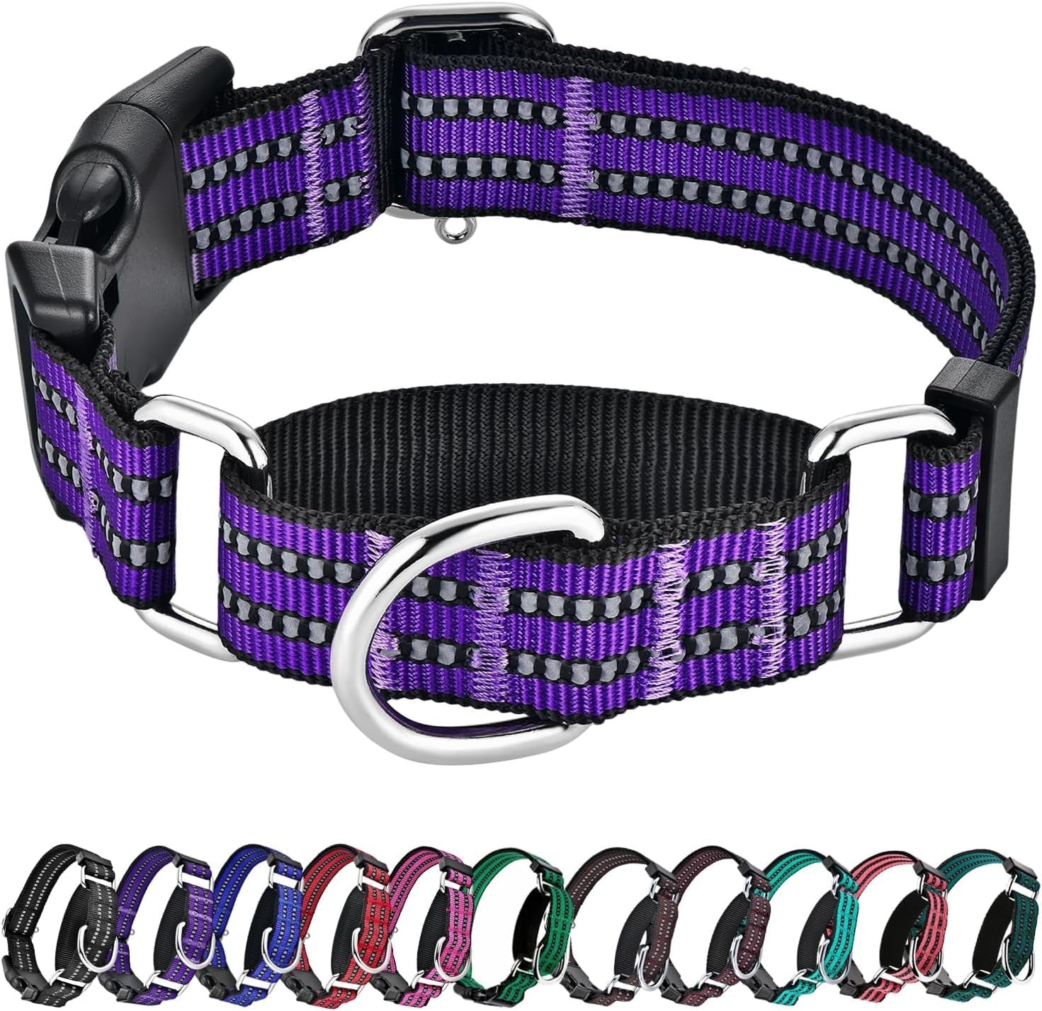 martingale-collars-for-dogs-reflective-escape-proof-training-dog-collars-with-quick-release-buckle-adjustable-no-slip-nylon-dog-collar-for-medium-pets