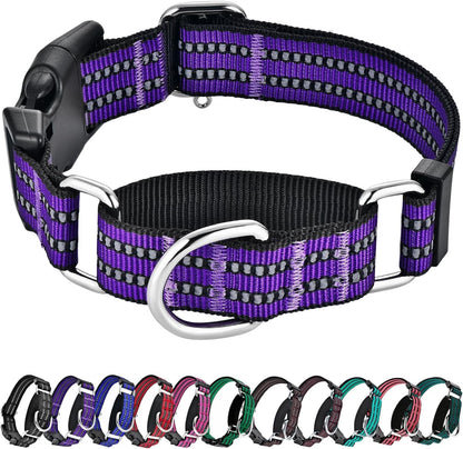 Martingale Collars for Dogs, Reflective Escape Proof Training Dog Collars with Quick Release Buckle,Adjustable No Slip Nylon Dog Collar for Medium Pets1